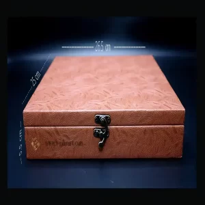 جعبه هدیه ام دی اف مدل چرمی رنگ نسافه ای