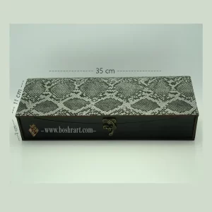 خریدو سفارش جعبه هدیه لوکس چرم پوست ماری با قفل و لولا آنتیک - گالری صنایع دستی بُشرا