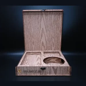 خرید جعبه ام‌دی‌اف طرح دار چوبی با قفل آنتیک با قابلیت سفارشی سازی از گالری صنایع دستی بُشرا